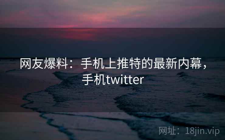网友爆料:手机上推特的最新内幕,手机twitter 网友爆料:手机上推特的最新内幕,手机twitter